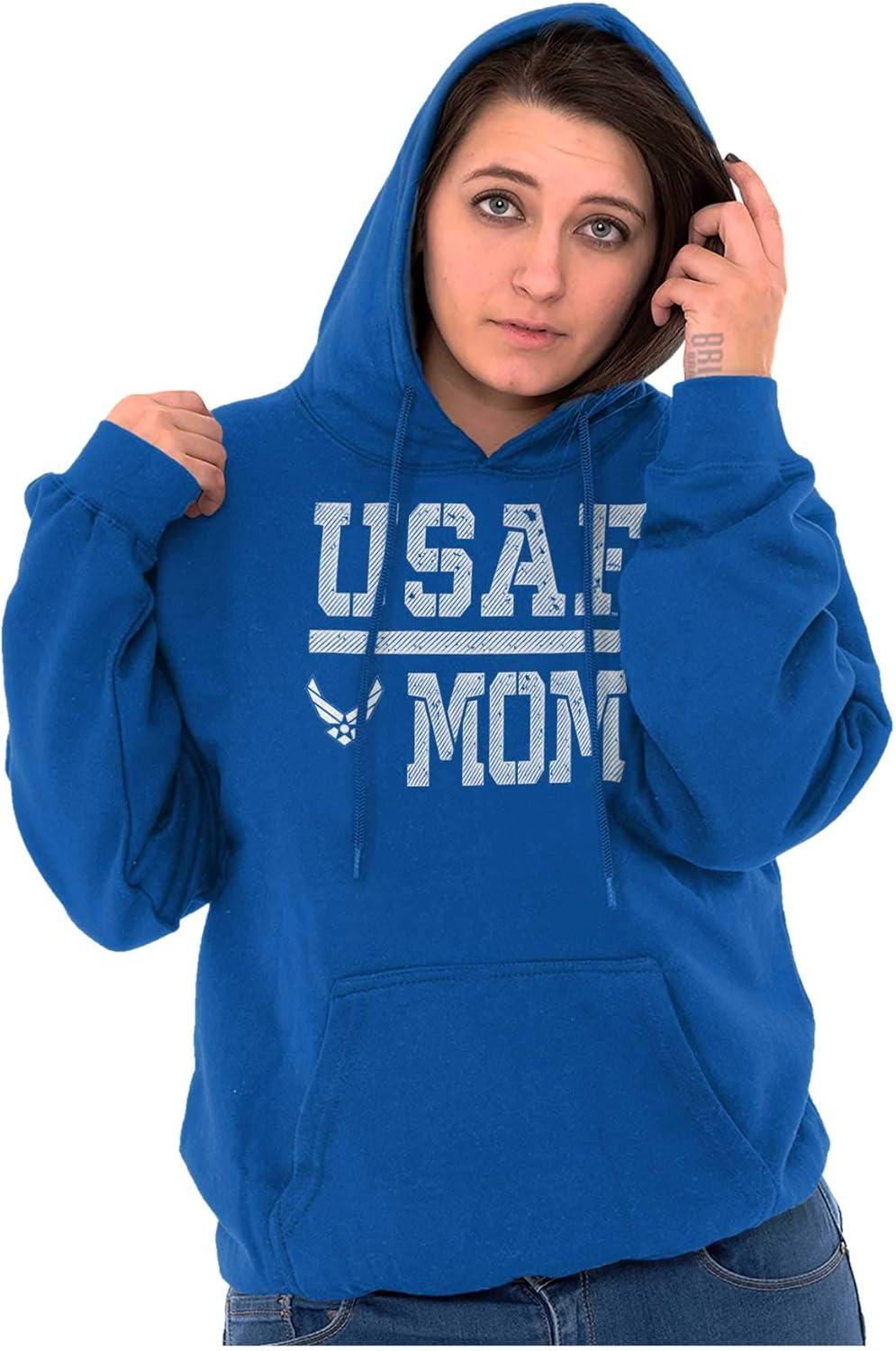 imageBrisco Brands US Air Force USAF Mother Military Mom Hoodie Sweatshirt Women MenRoyal