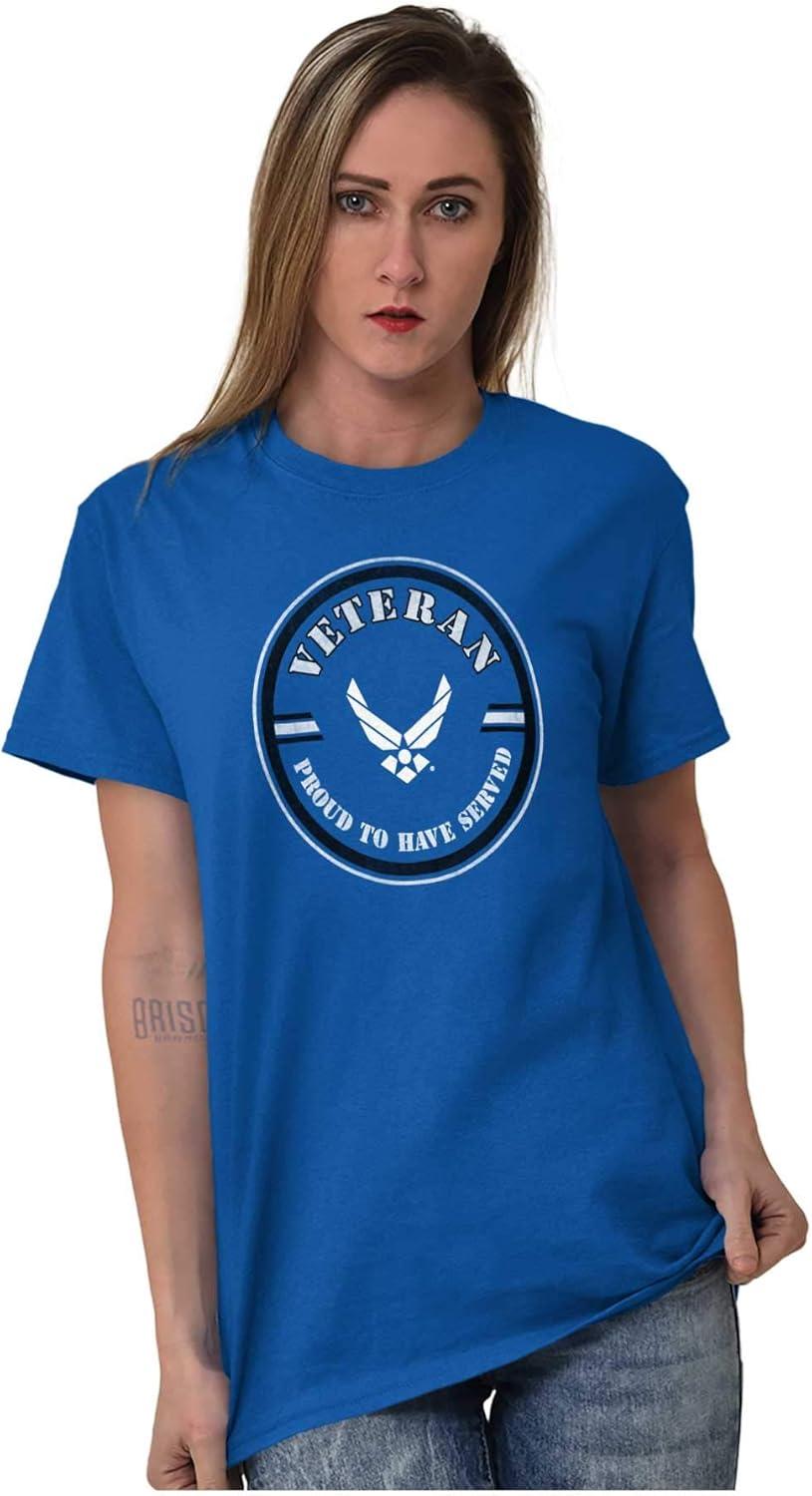 imageBrisco Brands US Air Force USAF Proud Veteran Graphic T Shirt Men or WomenRoyal