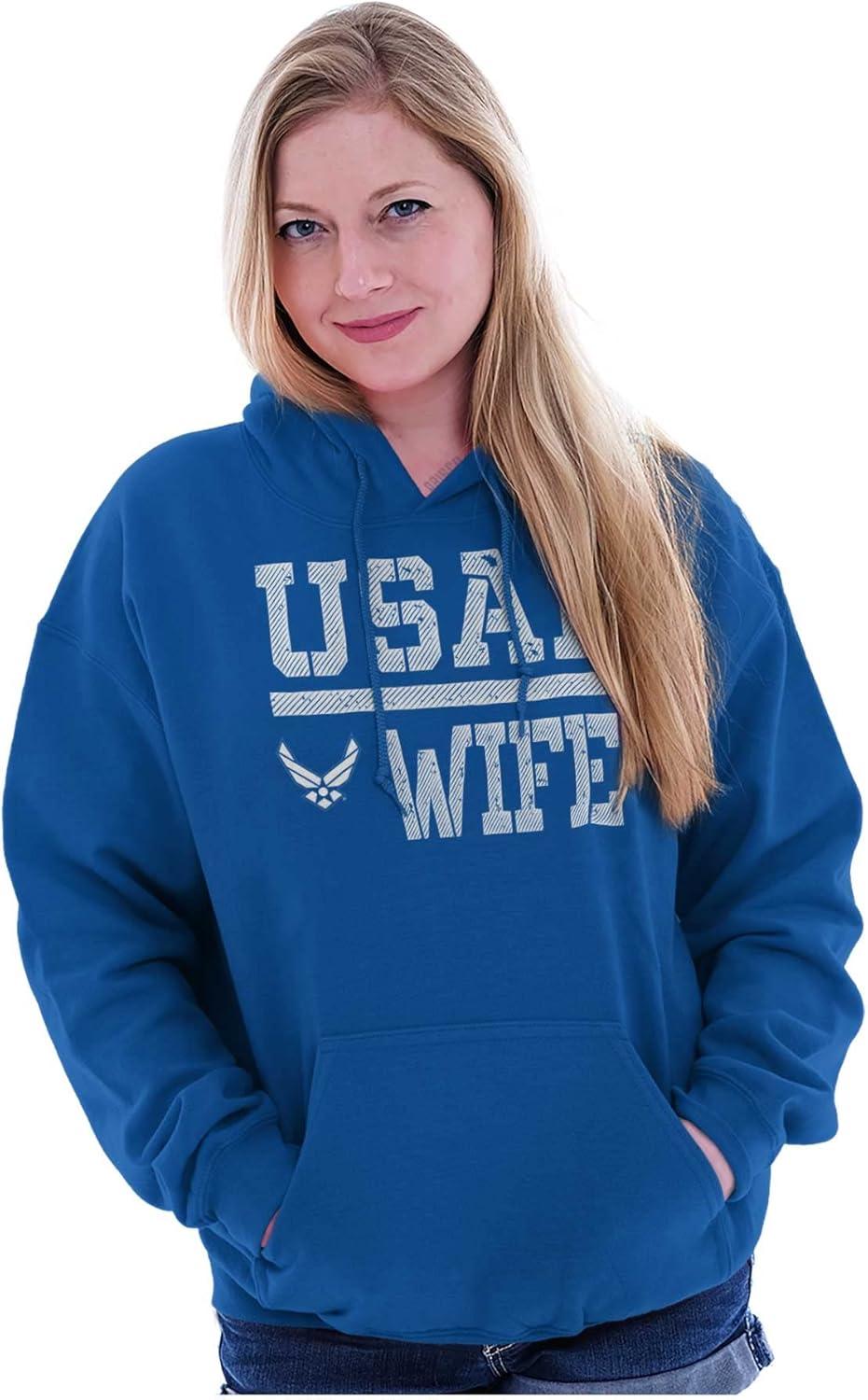 imageBrisco Brands US Air Force USAF Wife Spouse Hoodie Sweatshirt WomenRoyal