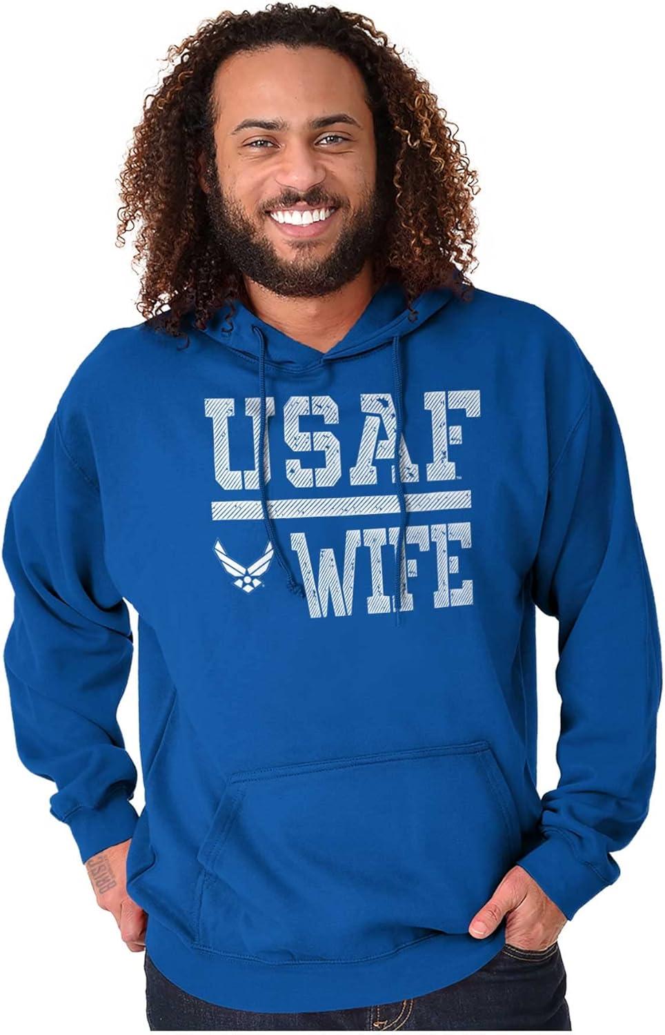 imageBrisco Brands US Air Force USAF Wife Spouse Hoodie Sweatshirt WomenRoyal