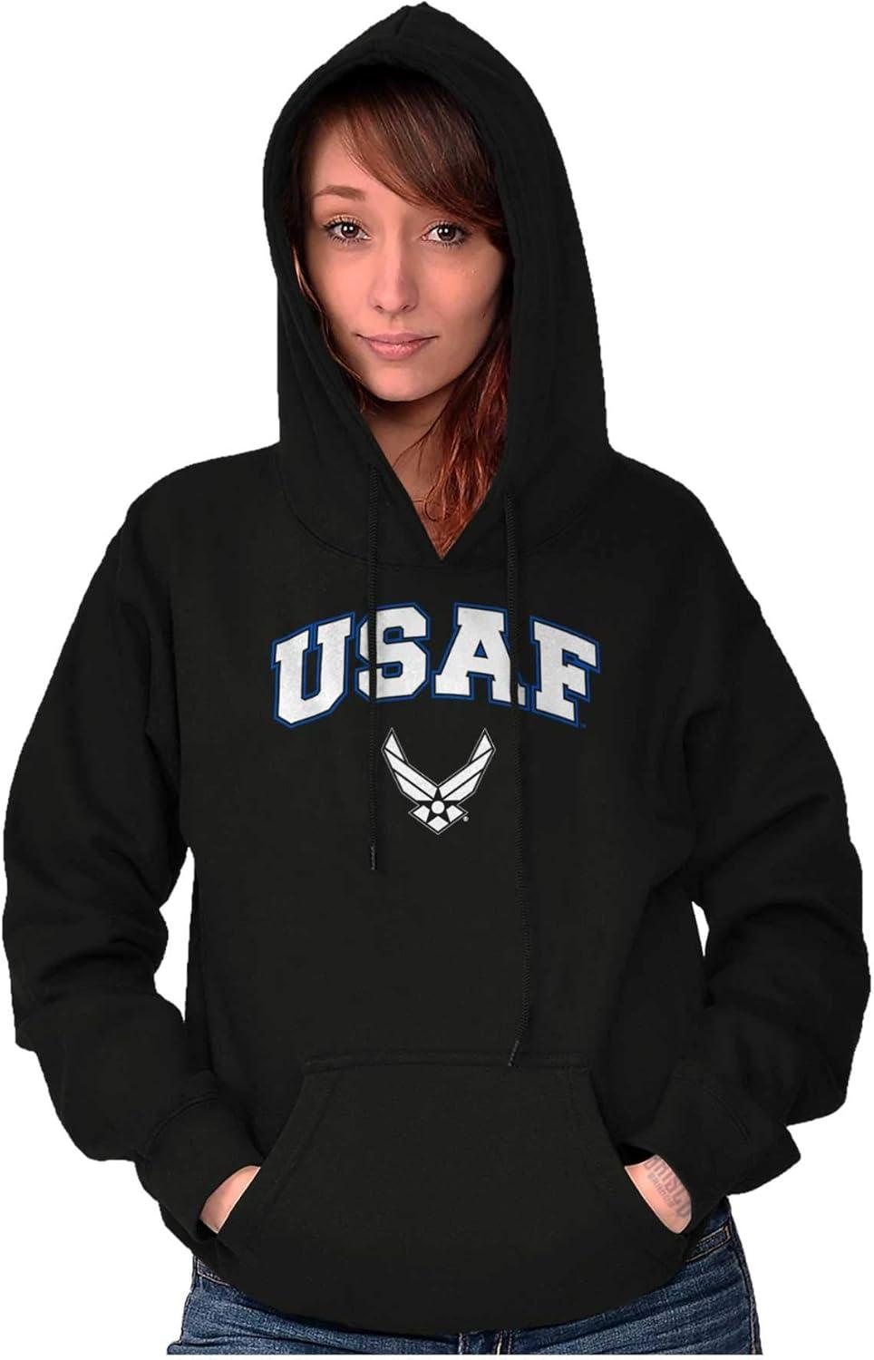 imageBrisco Brands US Air Force USAF Wing Emblem Hoodie Sweatshirt Women MenBlack