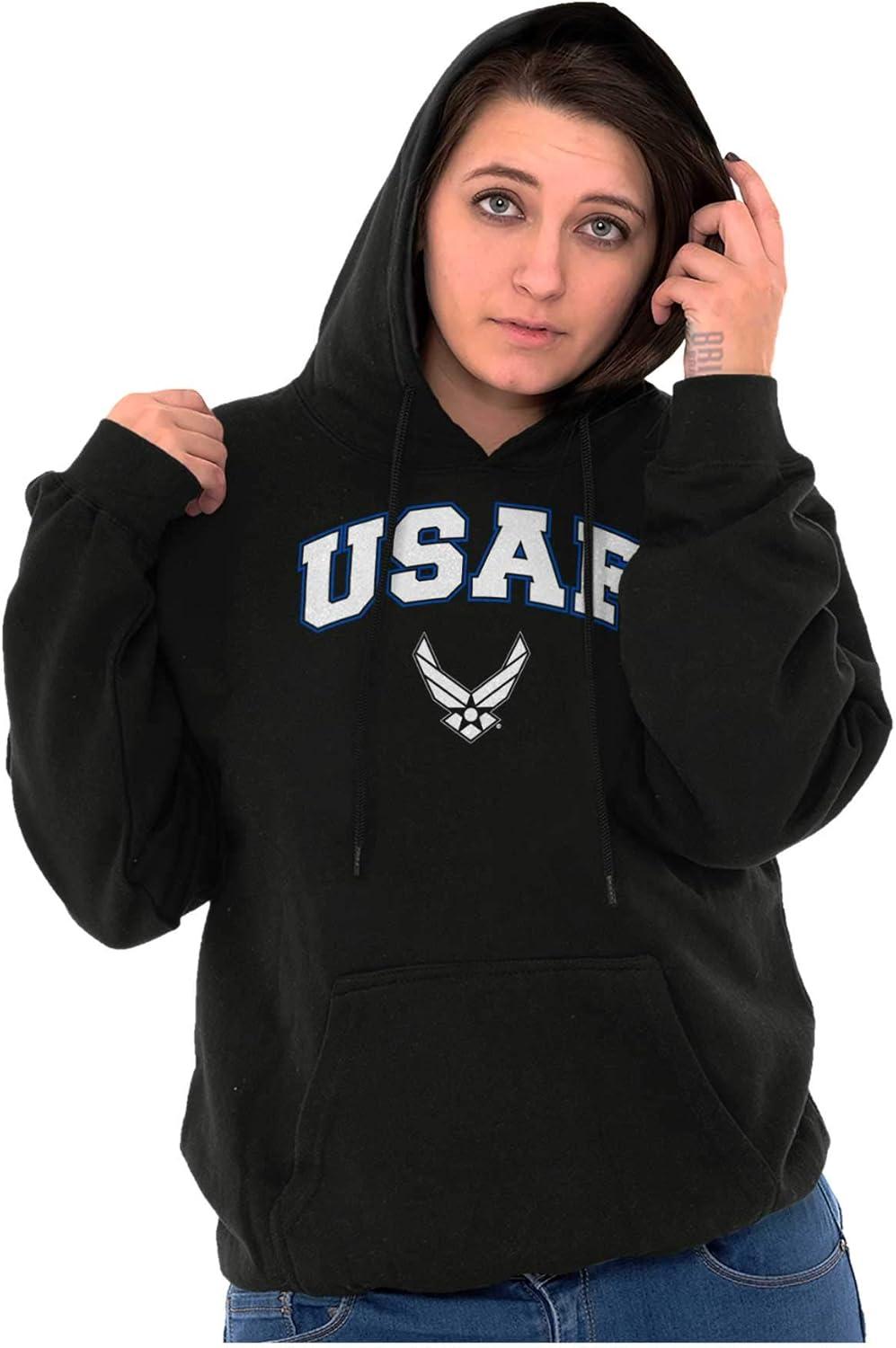 imageBrisco Brands US Air Force USAF Wing Emblem Hoodie Sweatshirt Women MenBlack