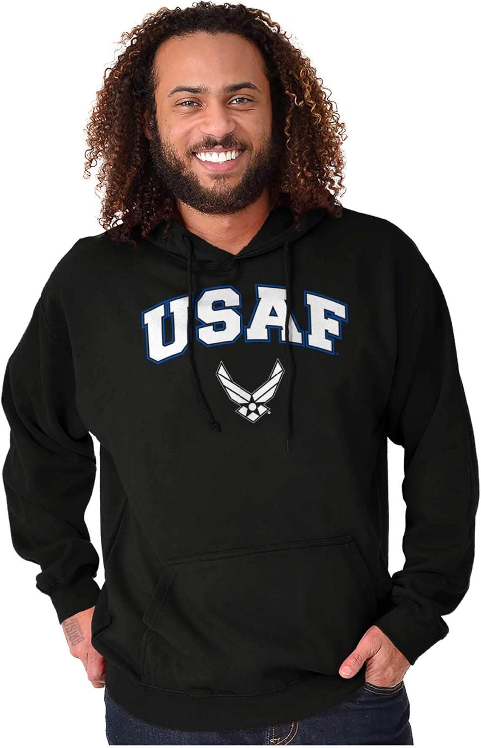 imageBrisco Brands US Air Force USAF Wing Emblem Hoodie Sweatshirt Women MenBlack