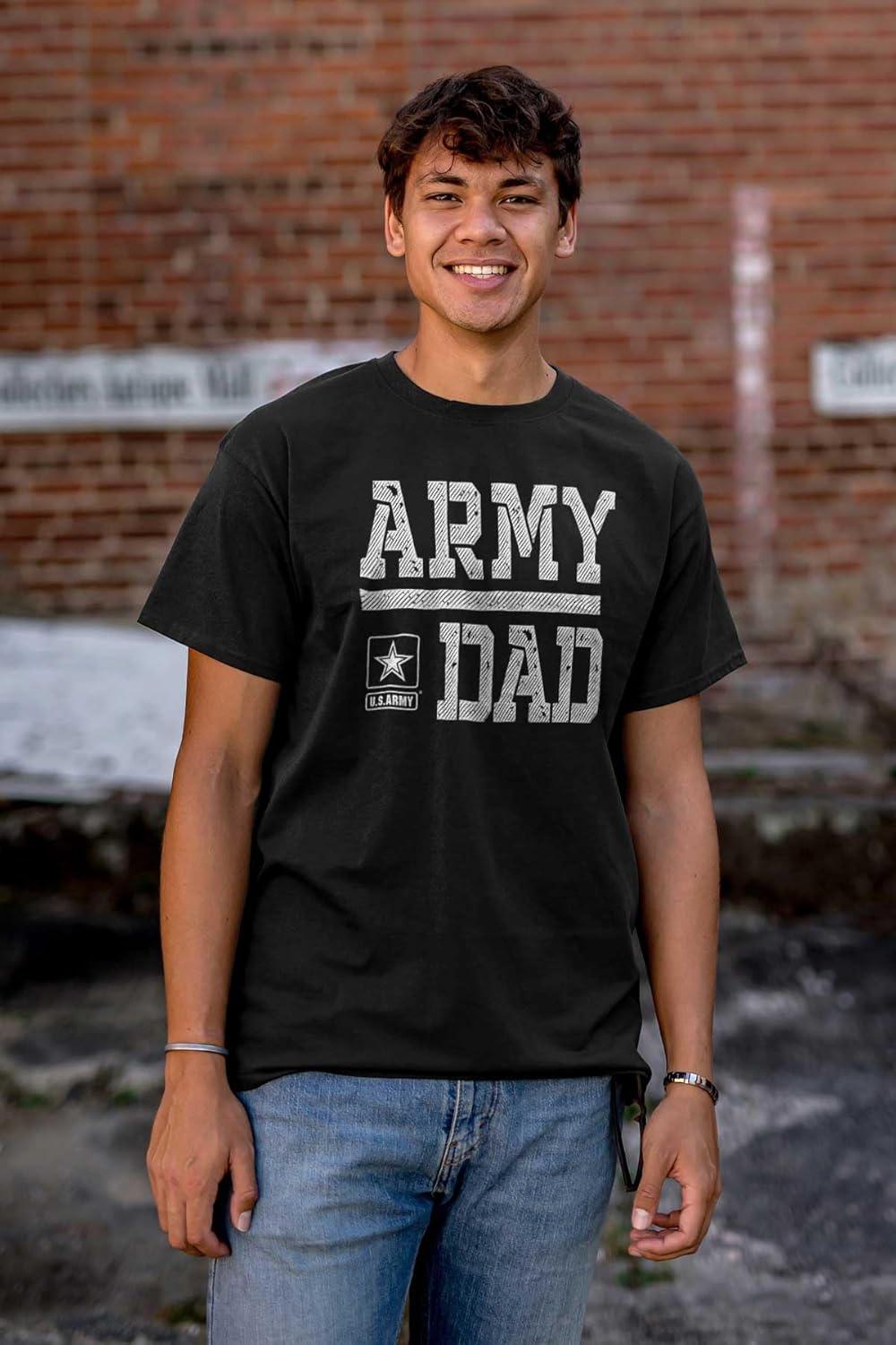 imageBrisco Brands US Army Dad Military Father Star Logo Mens Graphic T Shirt TeesBlack