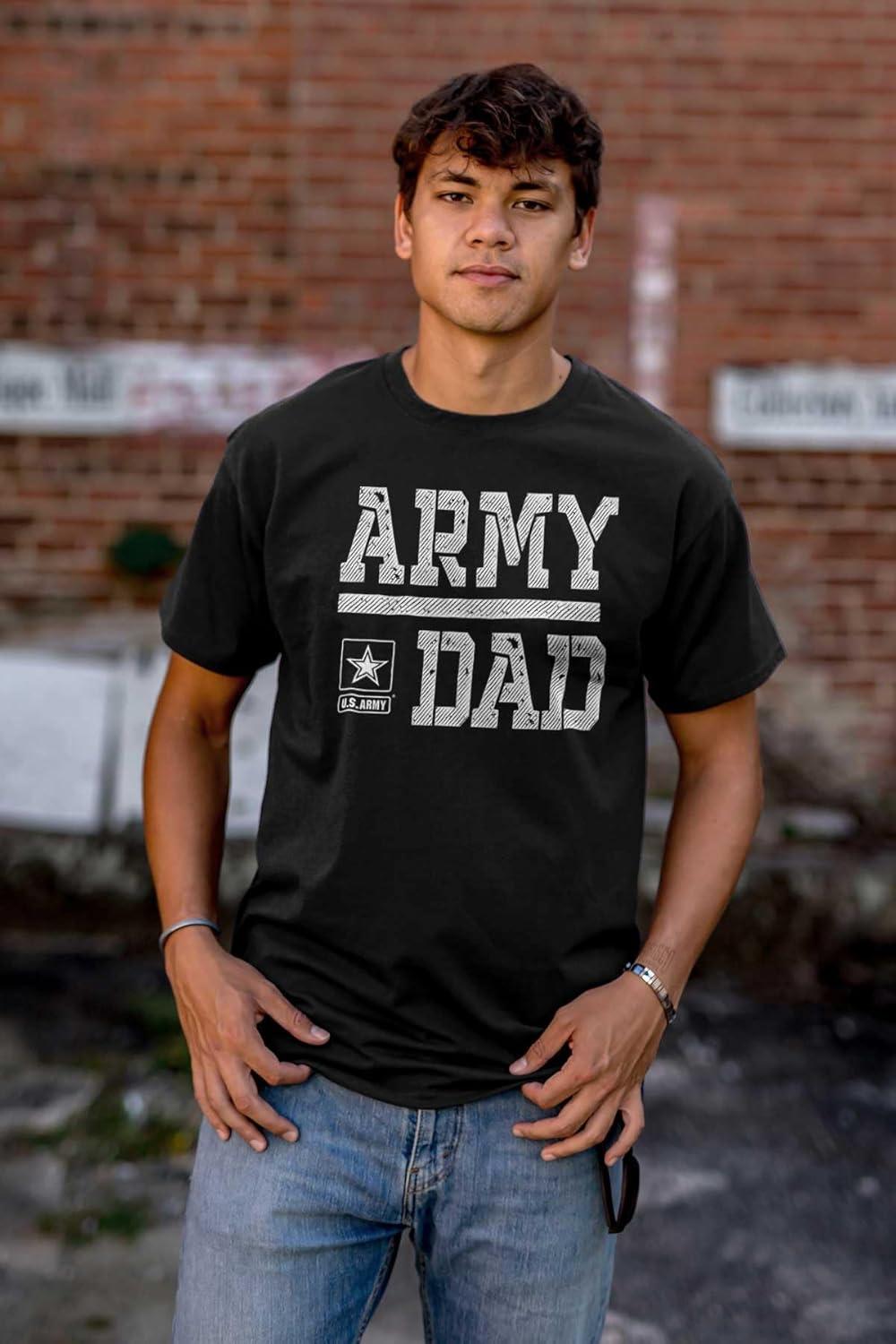 imageBrisco Brands US Army Dad Military Father Star Logo Mens Graphic T Shirt TeesBlack