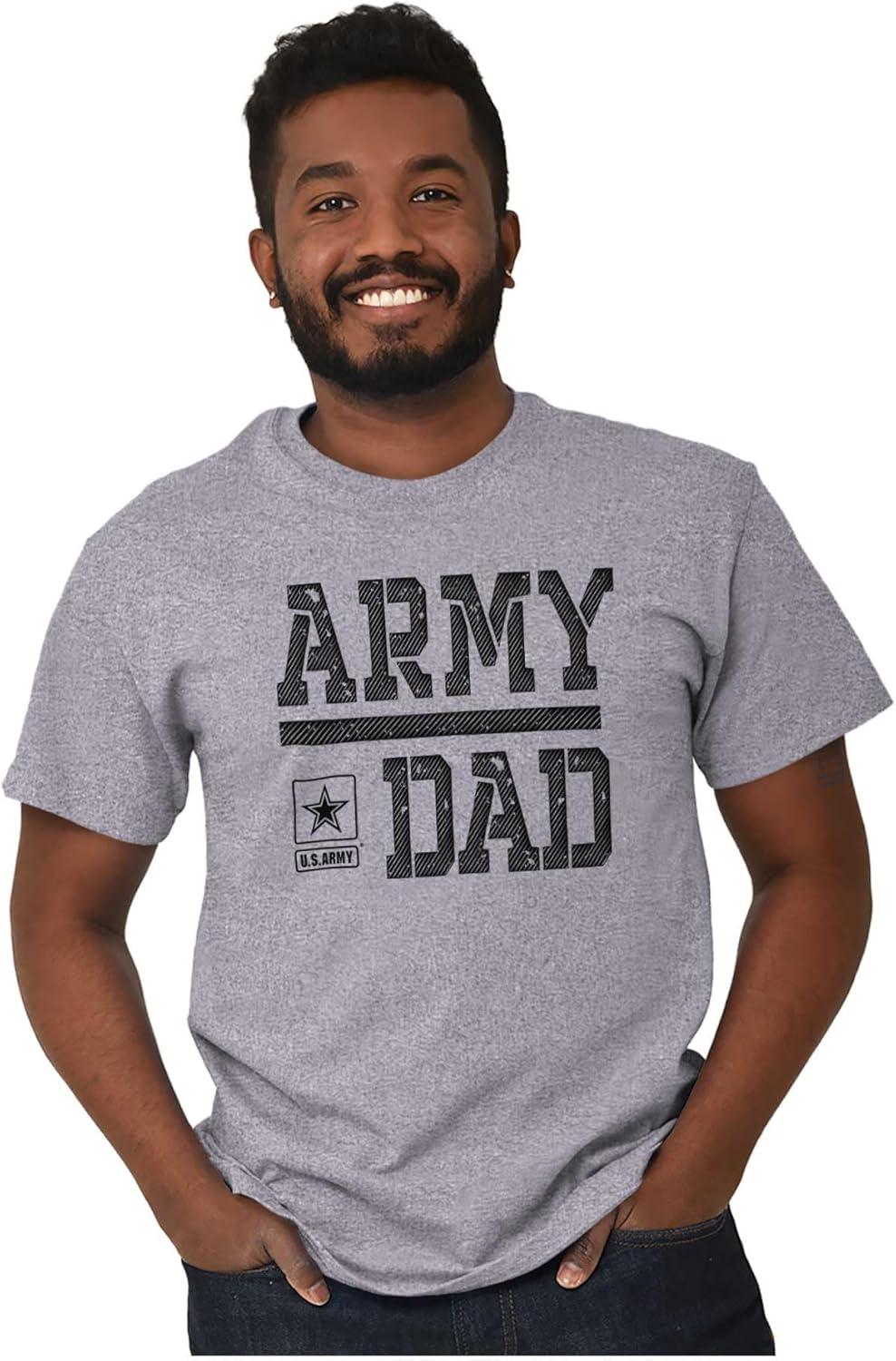 imageBrisco Brands US Army Dad Military Father Star Logo Mens Graphic T Shirt TeesSport Grey