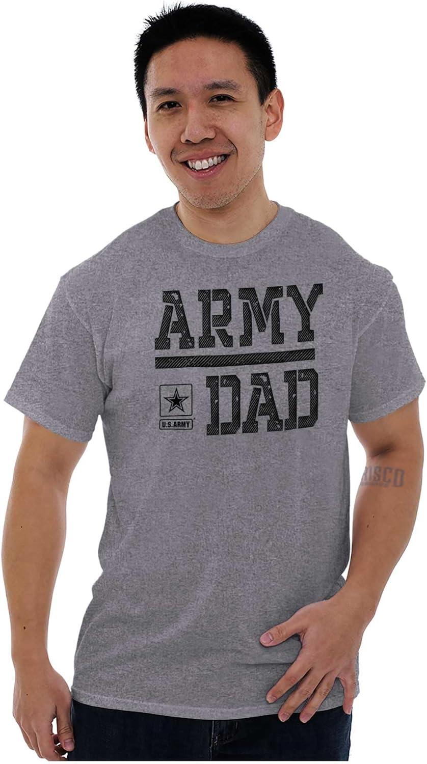 imageBrisco Brands US Army Dad Military Father Star Logo Mens Graphic T Shirt TeesSport Grey