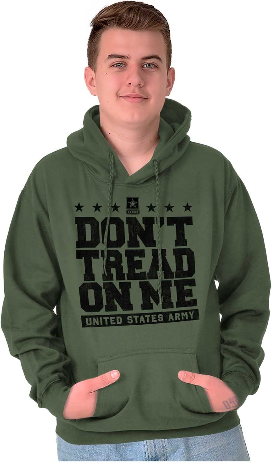 imageBrisco Brands US Army Gadsden Flag Slogan Saying Hoodie Sweatshirt Women MenMilitary Green