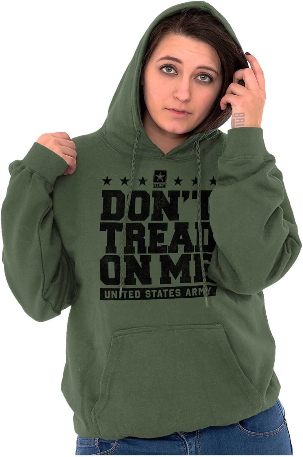 imageBrisco Brands US Army Gadsden Flag Slogan Saying Hoodie Sweatshirt Women MenMilitary Green