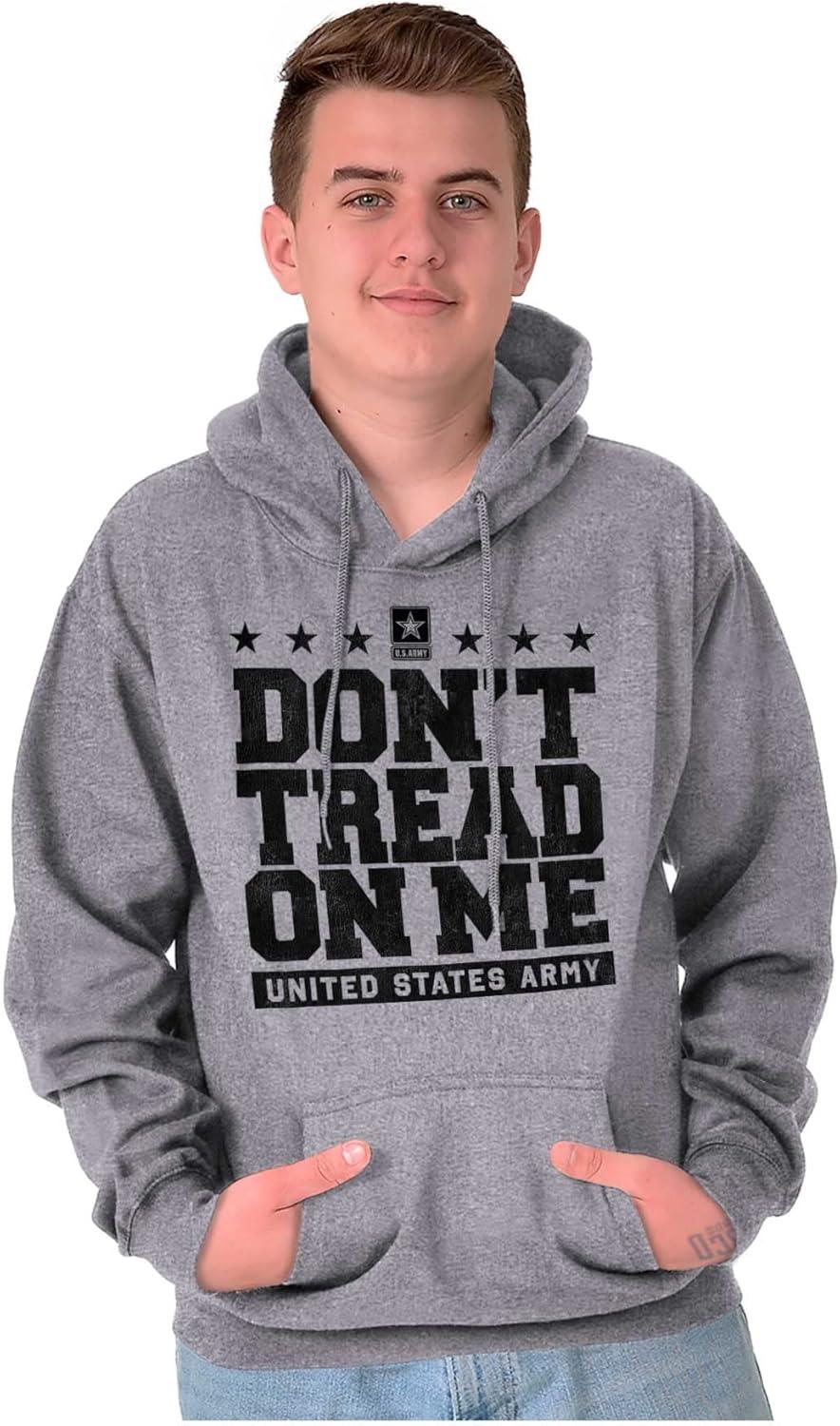 imageBrisco Brands US Army Gadsden Flag Slogan Saying Hoodie Sweatshirt Women MenSport Grey