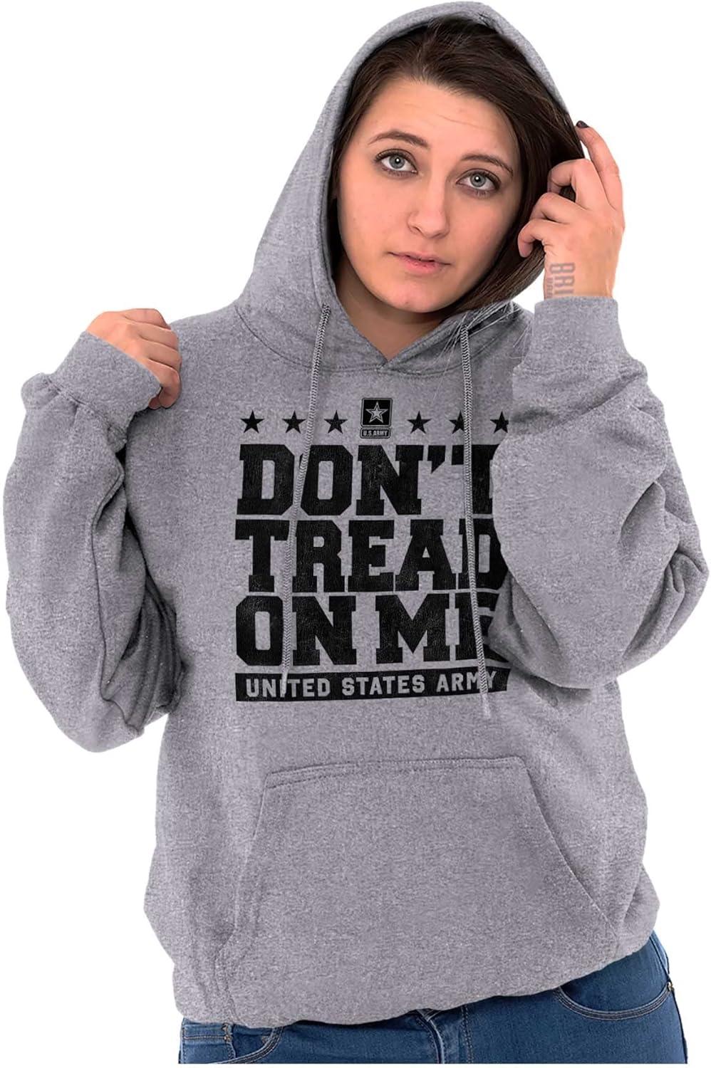 imageBrisco Brands US Army Gadsden Flag Slogan Saying Hoodie Sweatshirt Women MenSport Grey