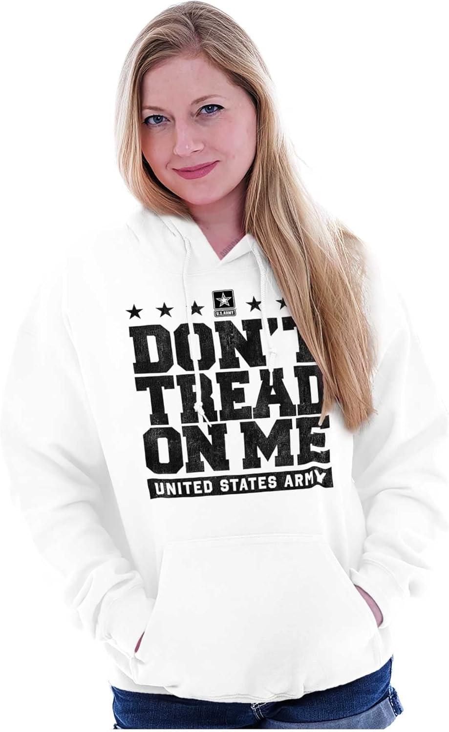 imageBrisco Brands US Army Gadsden Flag Slogan Saying Hoodie Sweatshirt Women MenWhite