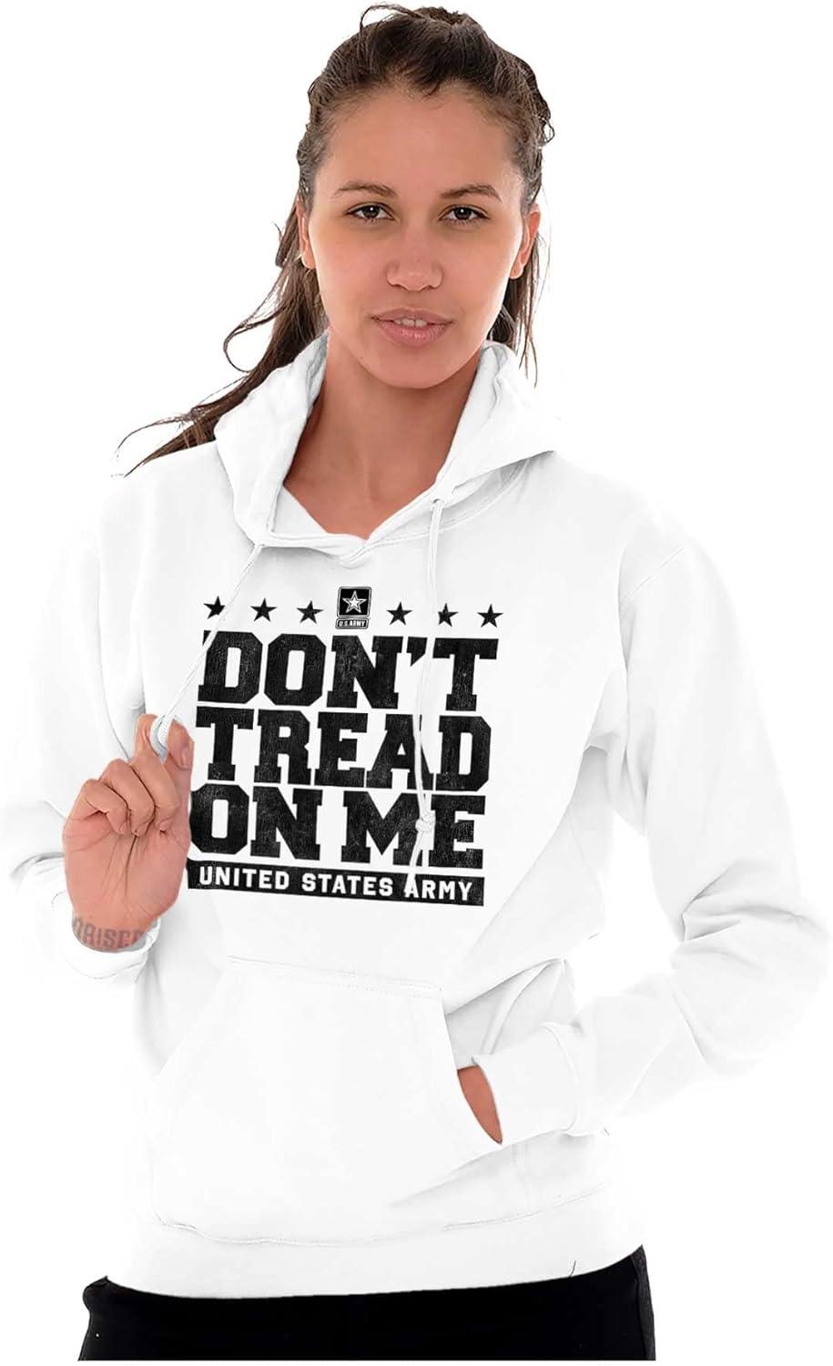 imageBrisco Brands US Army Gadsden Flag Slogan Saying Hoodie Sweatshirt Women MenWhite