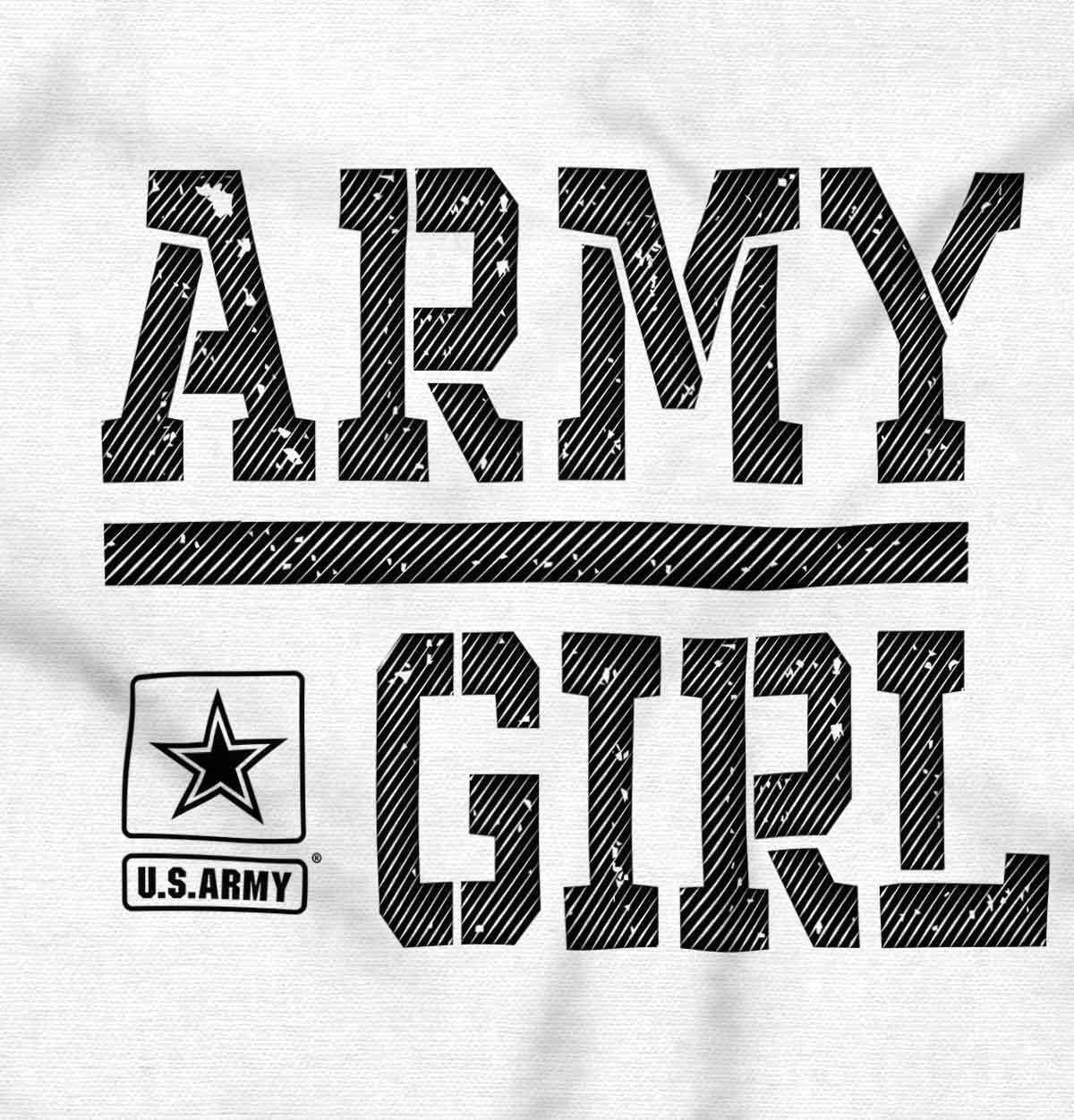 imageBrisco Brands US Army Girl Military Star Logo Womens Slim Fit Graphic TeeWhite