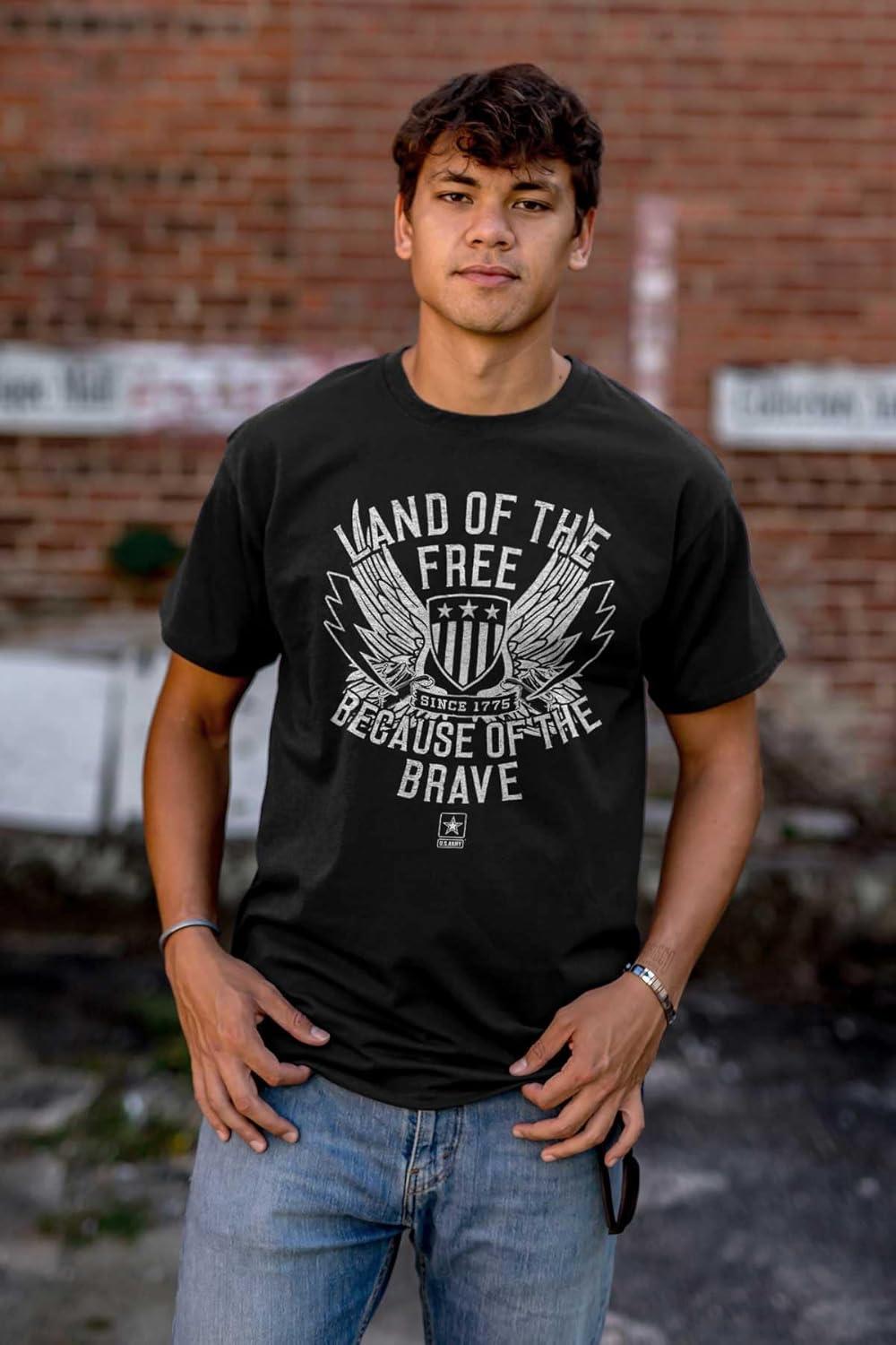 imageBrisco Brands US Army Land of The Free Graphic T Shirt Men or WomenBlack