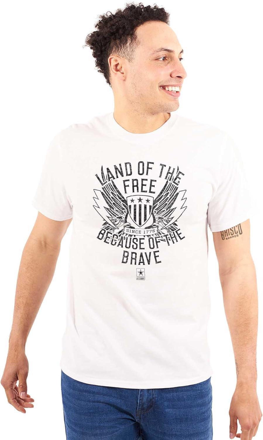imageBrisco Brands US Army Land of The Free Graphic T Shirt Men or WomenWhite