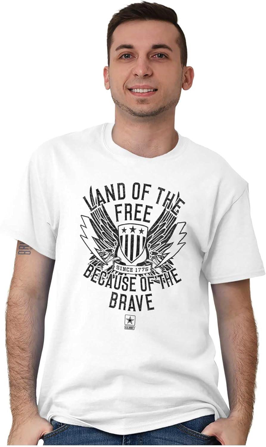 imageBrisco Brands US Army Land of The Free Graphic T Shirt Men or WomenWhite