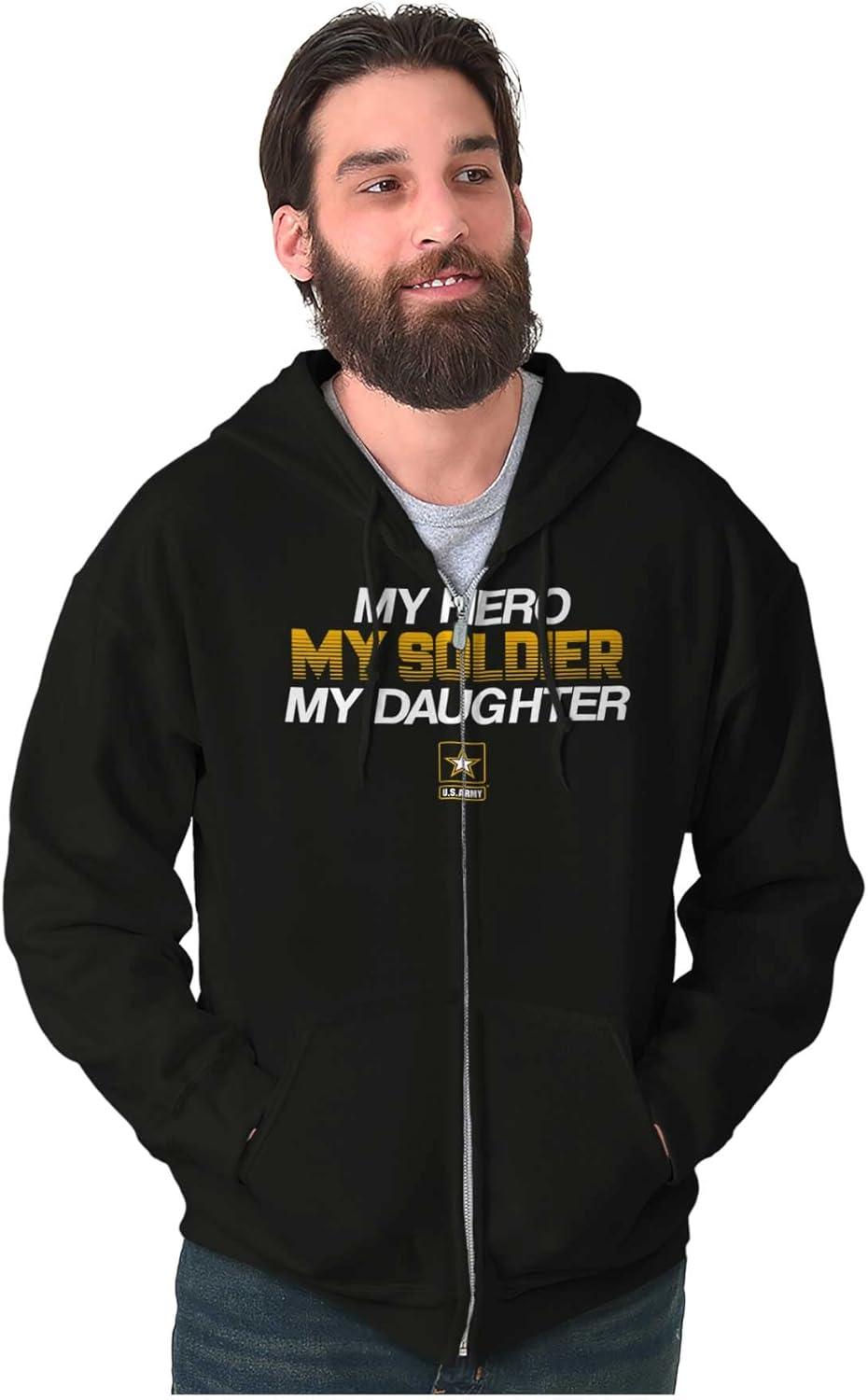 imageBrisco Brands US Army My Daughter Soldier Hero Zip Up Hoodie Mens Womens