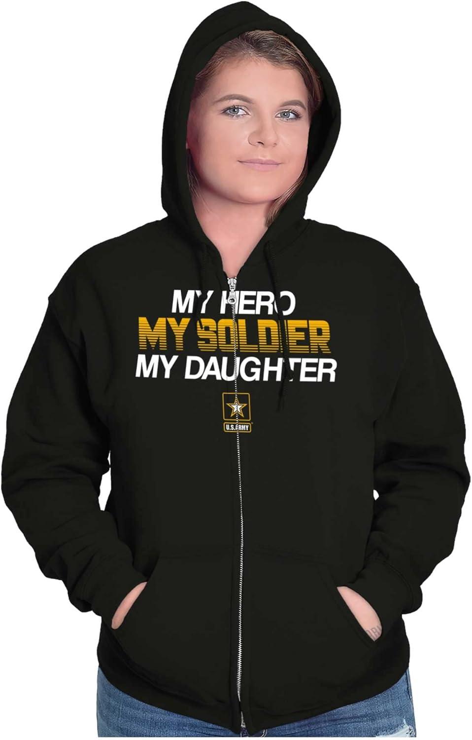 imageBrisco Brands US Army My Daughter Soldier Hero Zip Up Hoodie Mens Womens