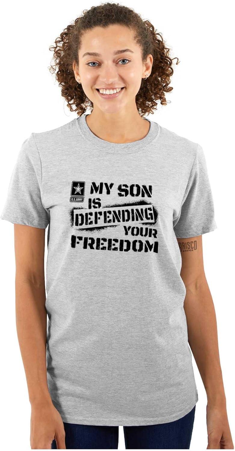 imageBrisco Brands US Army My Son Defending Freedom Graphic T Shirt Men or WomenSport Grey