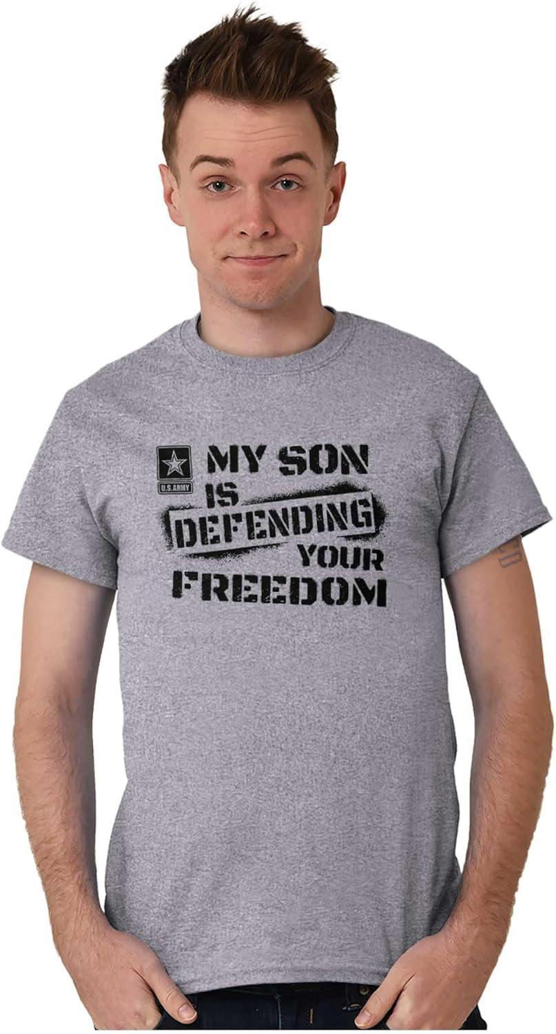 imageBrisco Brands US Army My Son Defending Freedom Graphic T Shirt Men or WomenSport Grey
