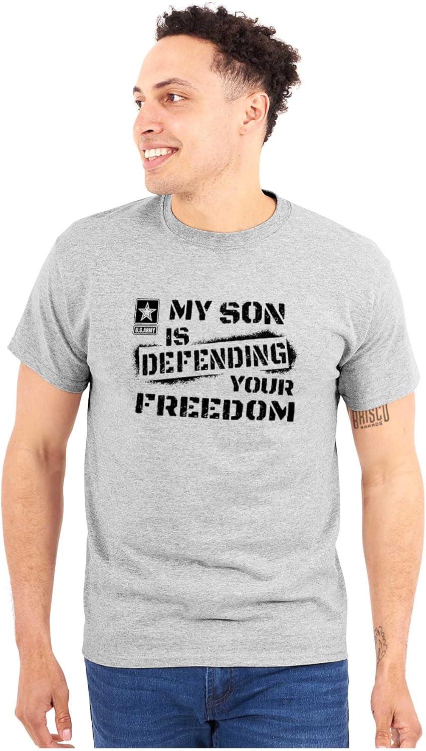 imageBrisco Brands US Army My Son Defending Freedom Graphic T Shirt Men or WomenSport Grey