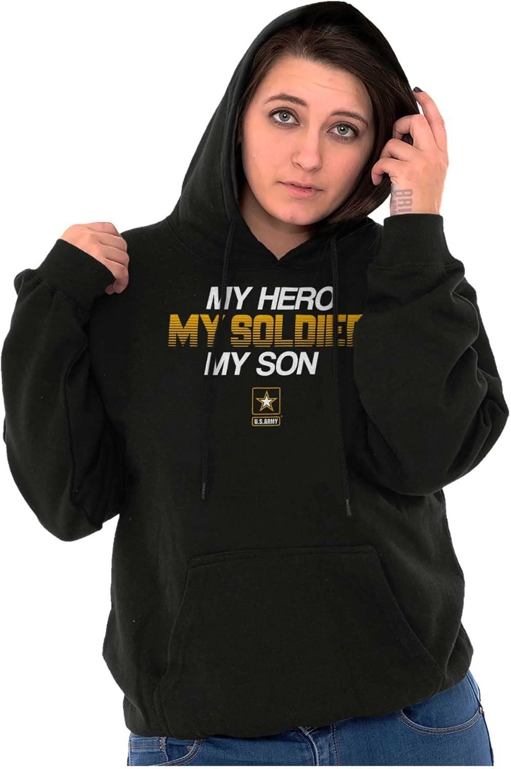 imageBrisco Brands US Army My Son Soldier Hero Hoodie Sweatshirt Women MenBlack