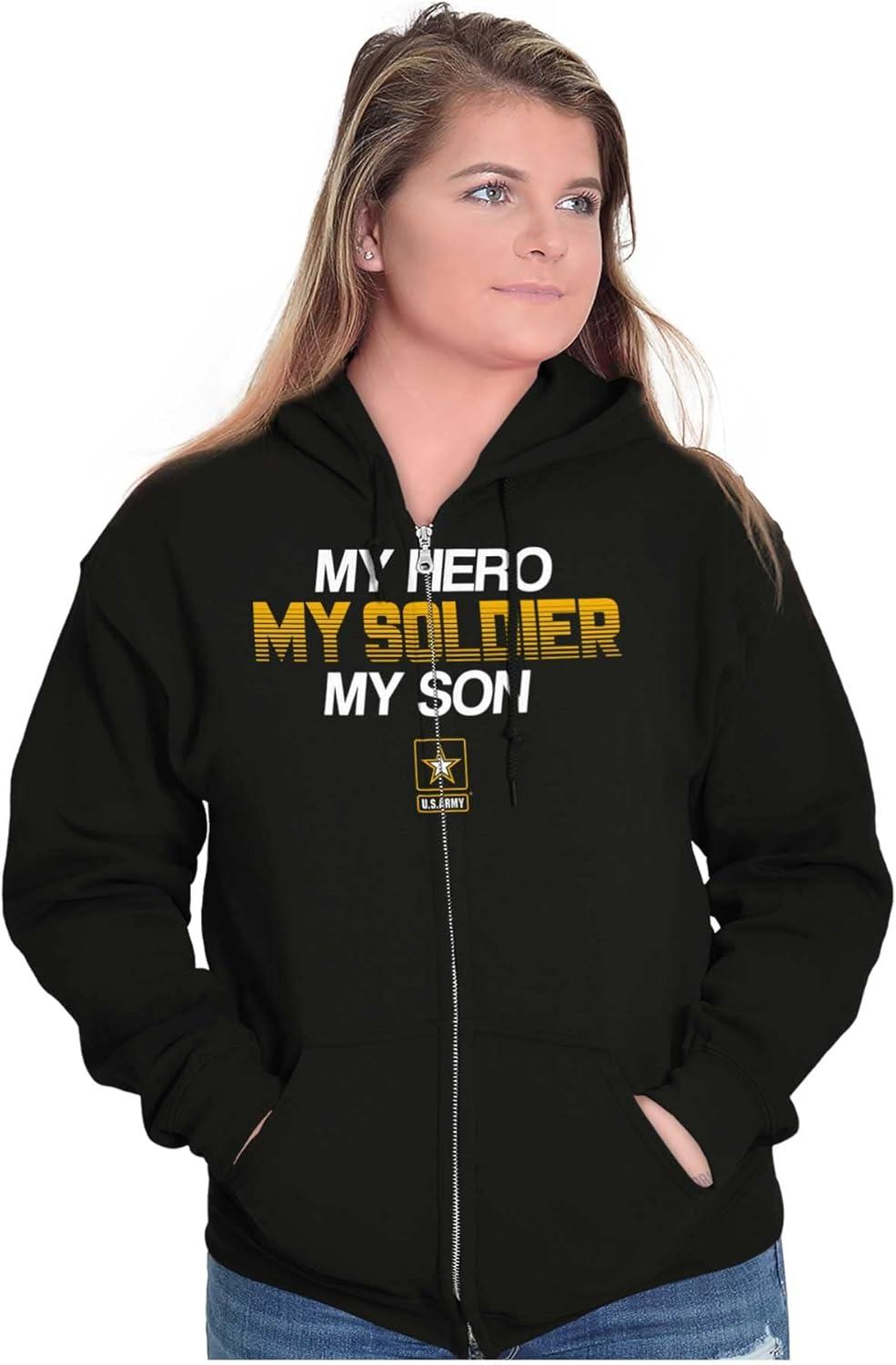 imageBrisco Brands US Army My Son Soldier Hero Zip Up Hoodie Mens Womens