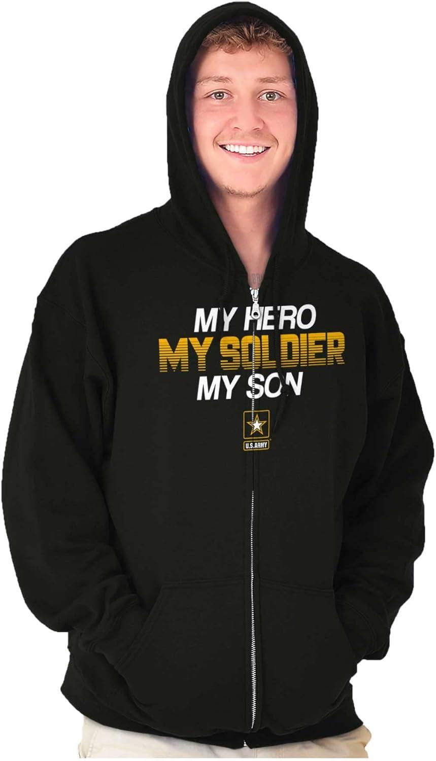 imageBrisco Brands US Army My Son Soldier Hero Zip Up Hoodie Mens Womens