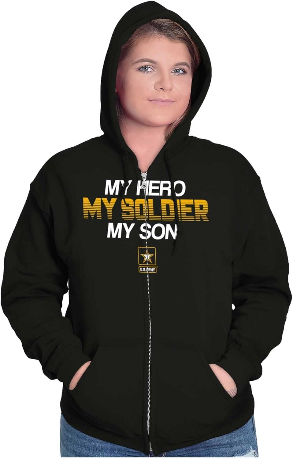 imageBrisco Brands US Army My Son Soldier Hero Zip Up Hoodie Mens Womens