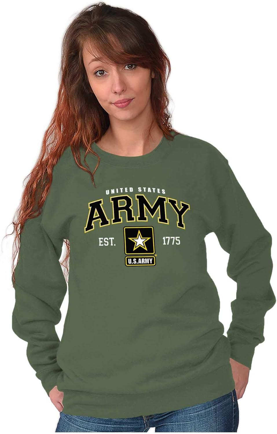 imageBrisco Brands US Army Pride United States Military Sweatshirt for Men or WomenMilitary Green