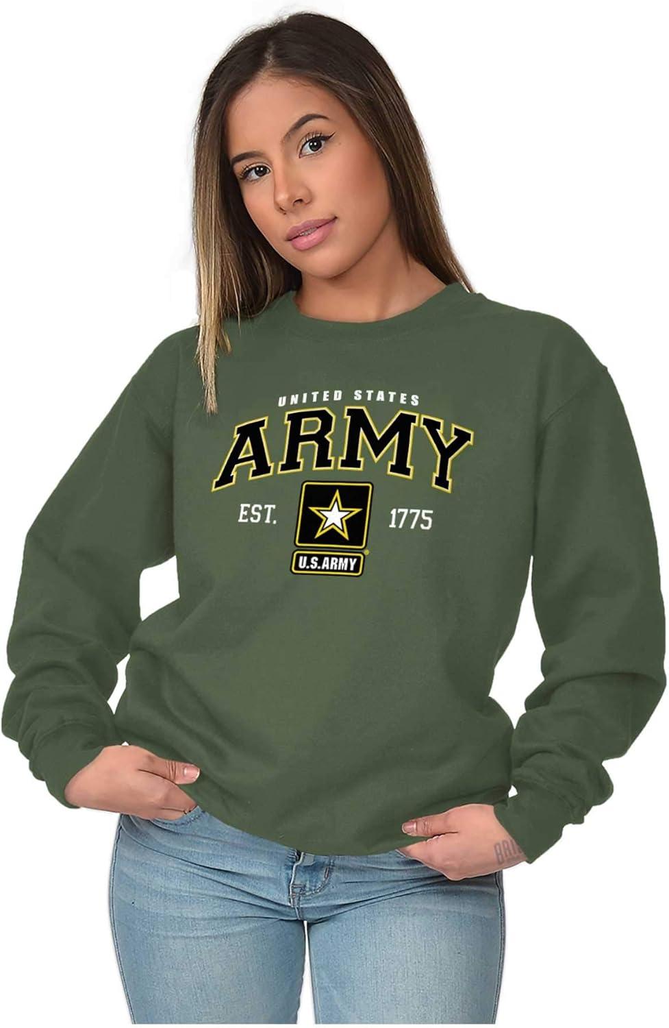 imageBrisco Brands US Army Pride United States Military Sweatshirt for Men or WomenMilitary Green
