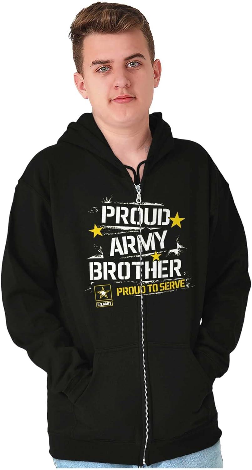 imageBrisco Brands US Army Proud Military Brother Zip Hoodie Sweatshirt Men