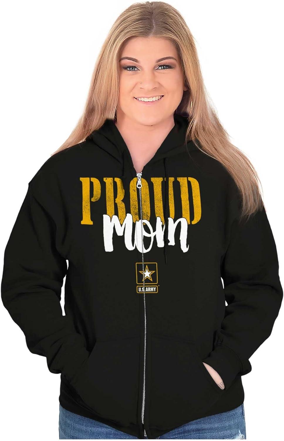 imageBrisco Brands US Army Proud Mom of a Soldier Zip Hoodie Sweatshirt Women