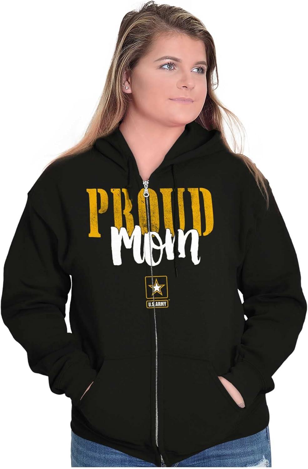 imageBrisco Brands US Army Proud Mom of a Soldier Zip Hoodie Sweatshirt Women