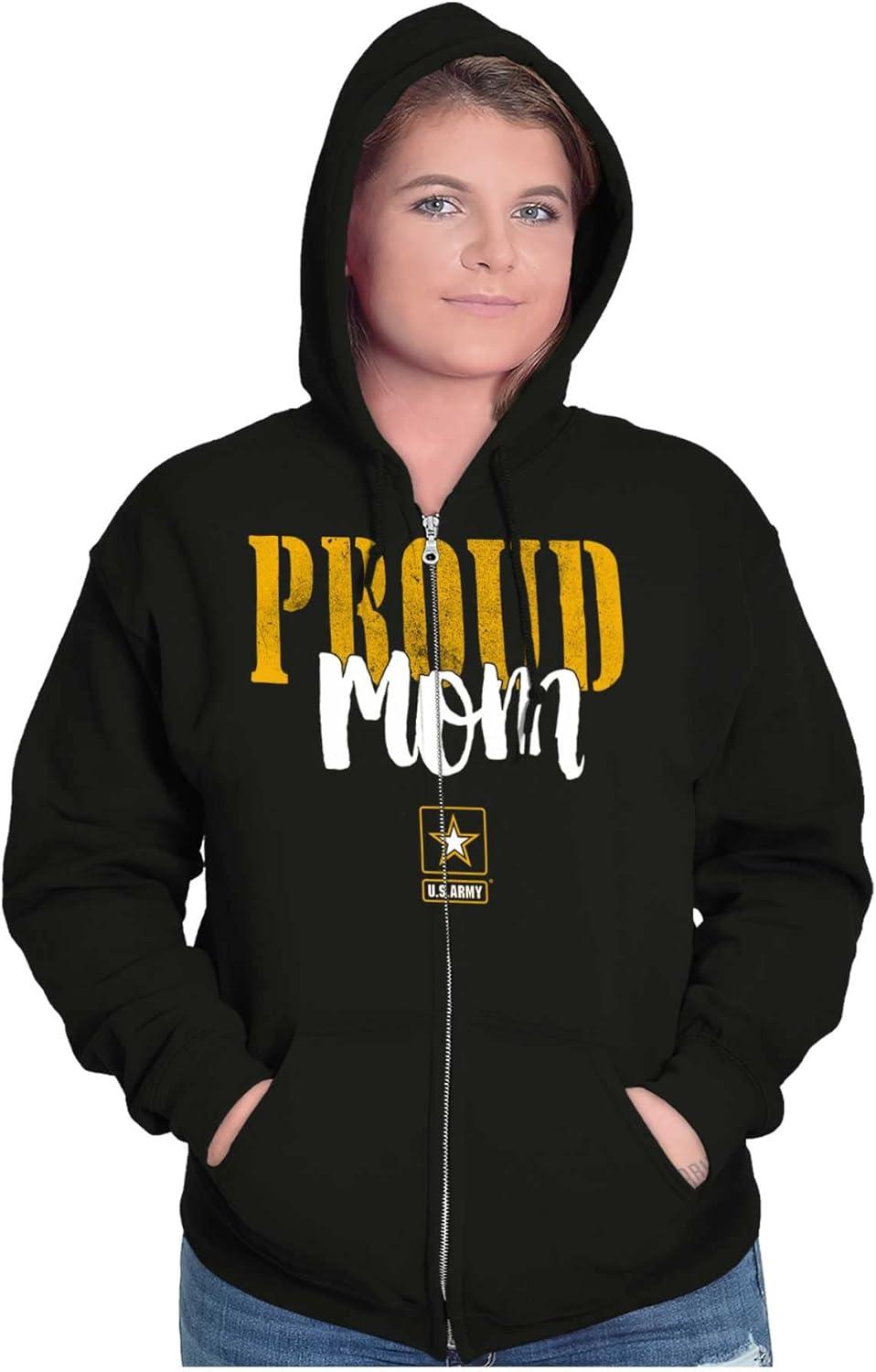 imageBrisco Brands US Army Proud Mom of a Soldier Zip Hoodie Sweatshirt Women