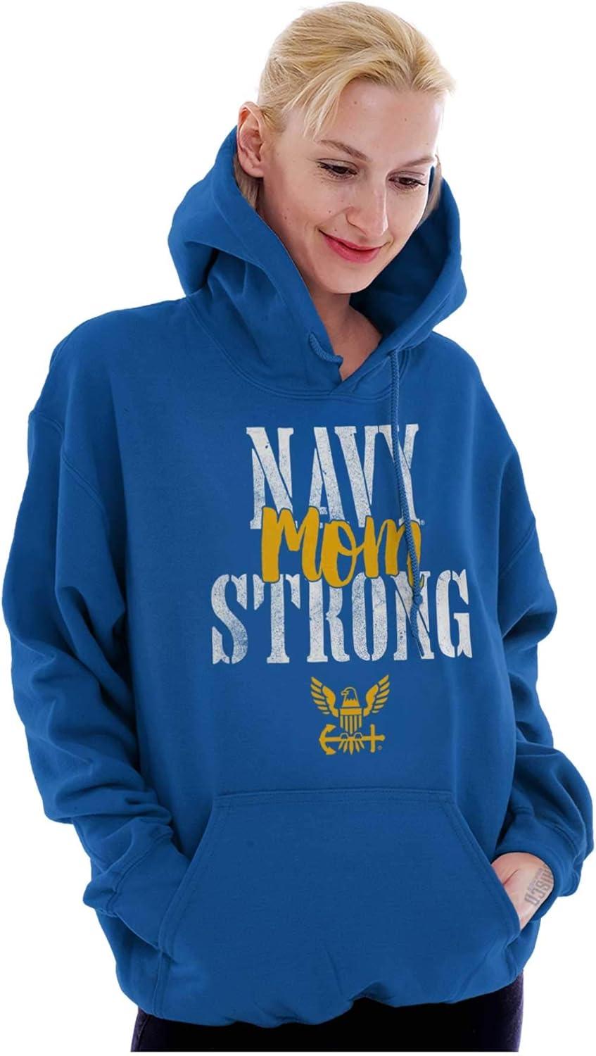 imageBrisco Brands United States Navy Proud Mom Strong Hoodie Sweatshirt WomenRoyal