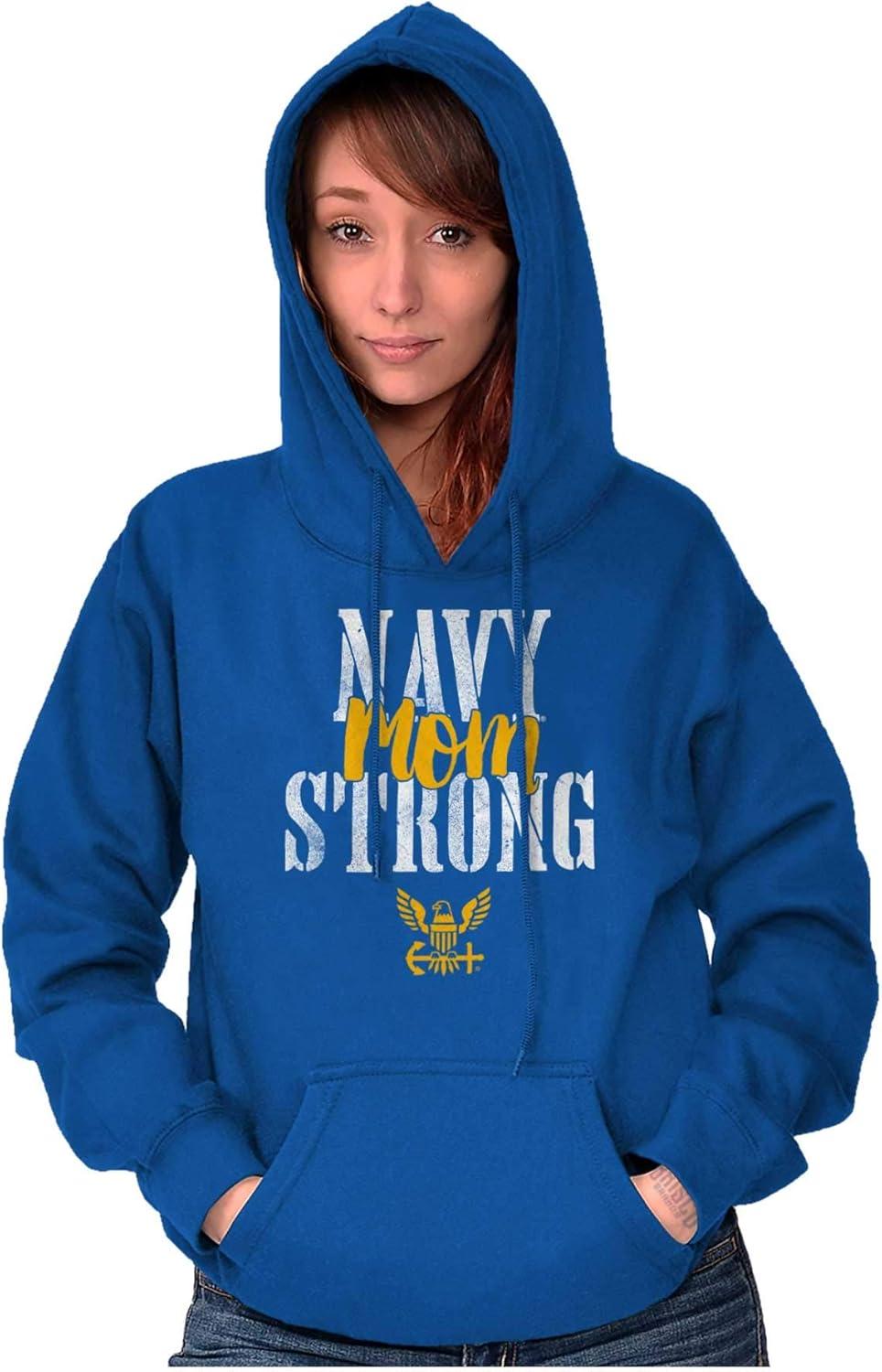 imageBrisco Brands United States Navy Proud Mom Strong Hoodie Sweatshirt WomenRoyal