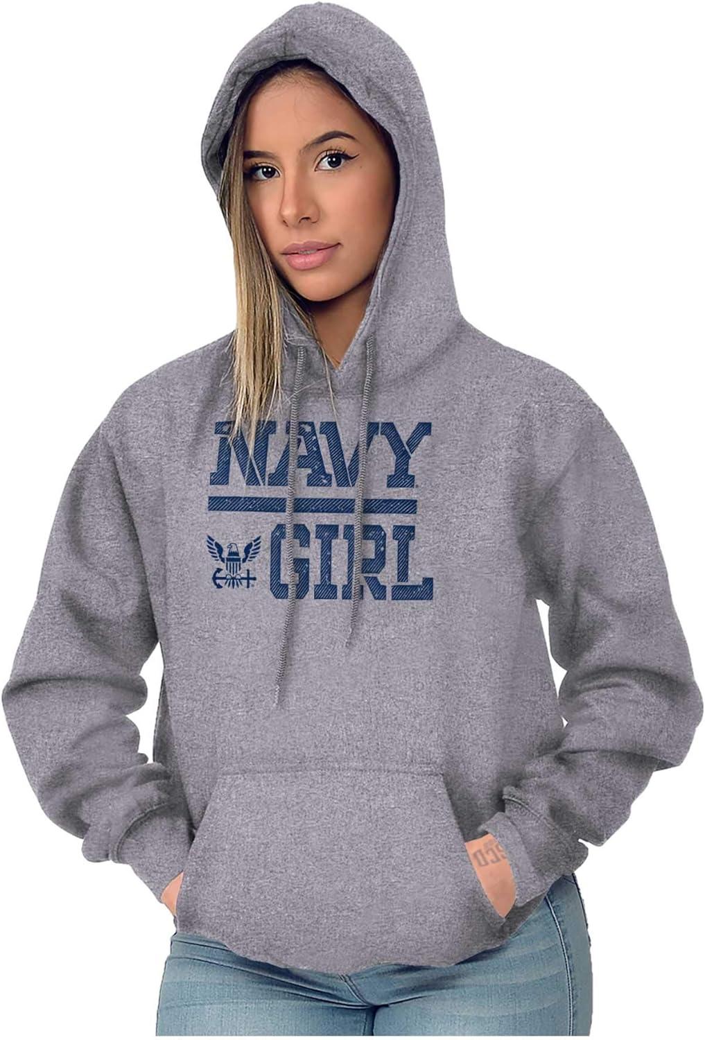 imageBrisco Brands United States Navy Wife Girlfriend Hoodie Sweatshirt WomenSport Grey