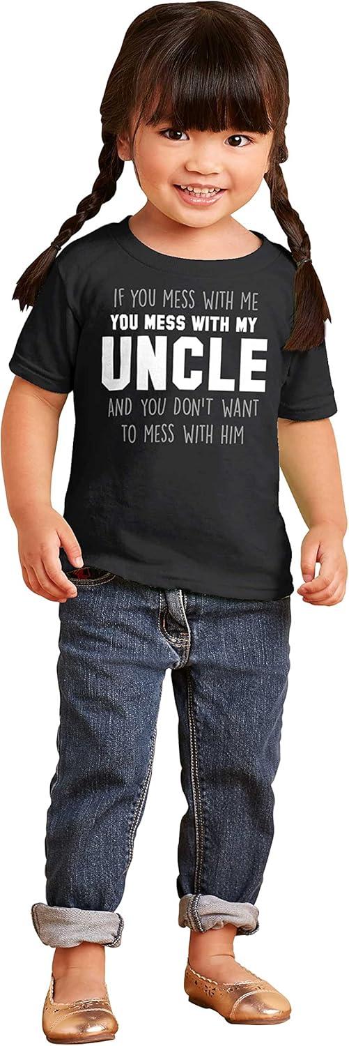 imageBrisco Brands You Mess with My Uncle Toddler Boy Girl T ShirtBlack