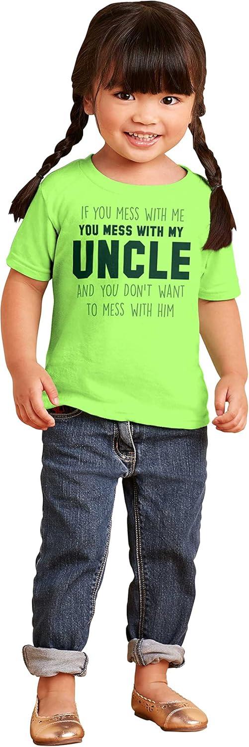 imageBrisco Brands You Mess with My Uncle Toddler Boy Girl T ShirtKey Lime