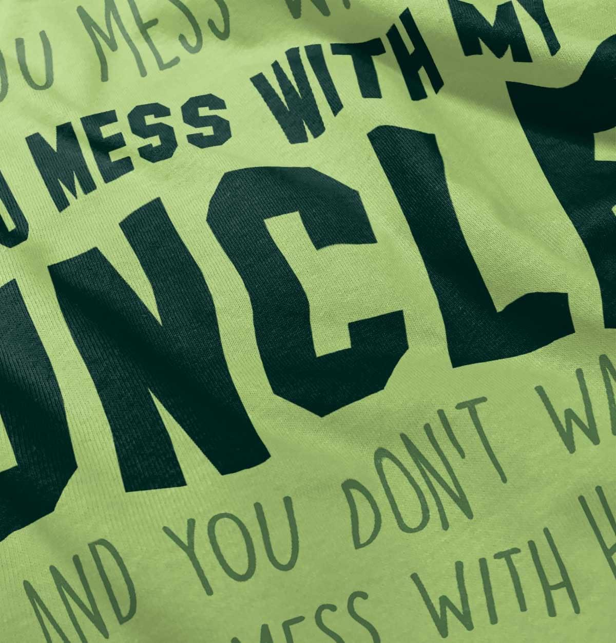 imageBrisco Brands You Mess with My Uncle Toddler Boy Girl T ShirtKey Lime