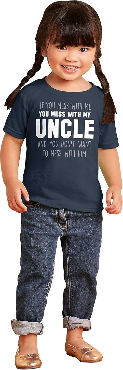 imageBrisco Brands You Mess with My Uncle Toddler Boy Girl T ShirtNavy
