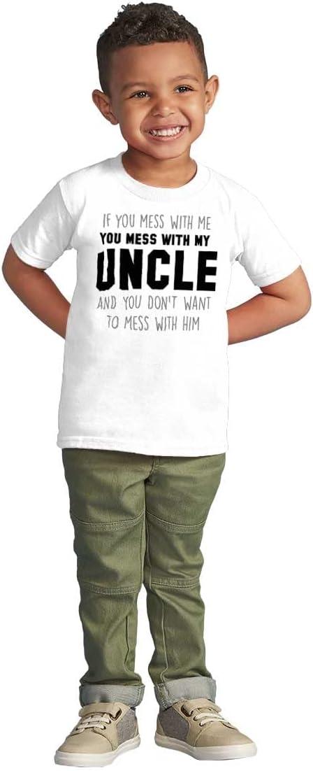 imageBrisco Brands You Mess with My Uncle Toddler Boy Girl T ShirtWhite