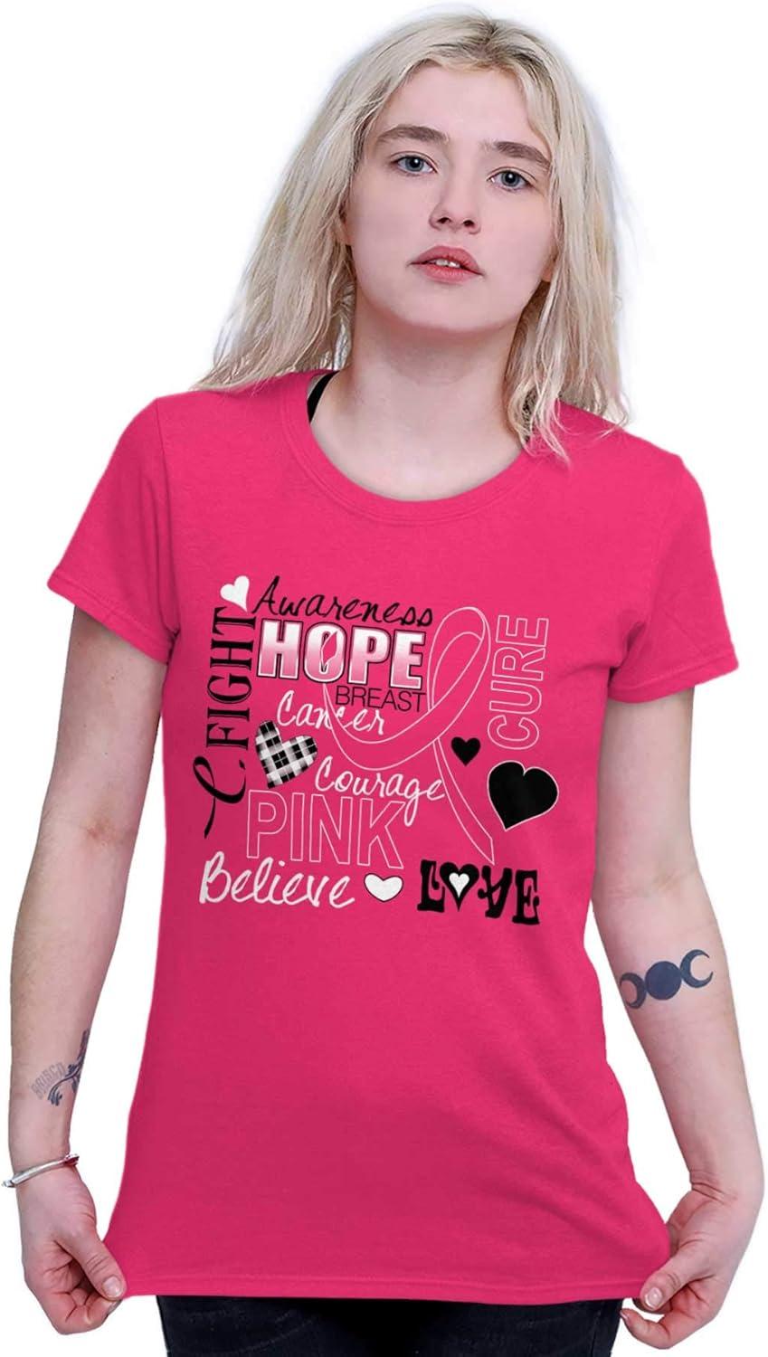 imageClassic Teaze Breast Cancer Awareness Hope Cure Womens Slim Fit Graphic TeeHeliconia