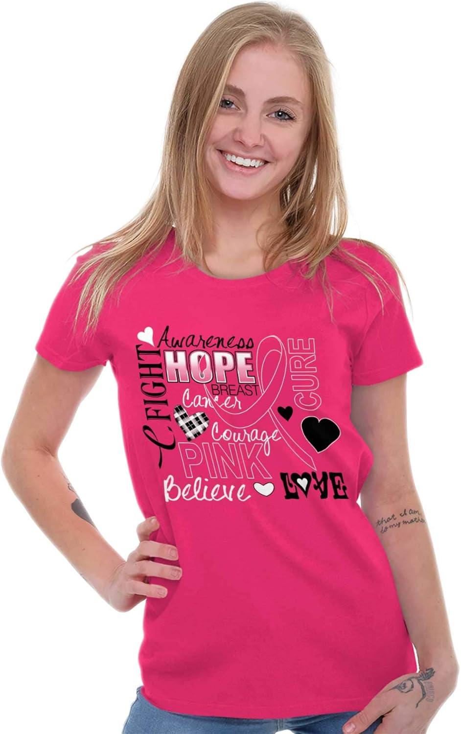 imageClassic Teaze Breast Cancer Awareness Hope Cure Womens Slim Fit Graphic TeeHeliconia