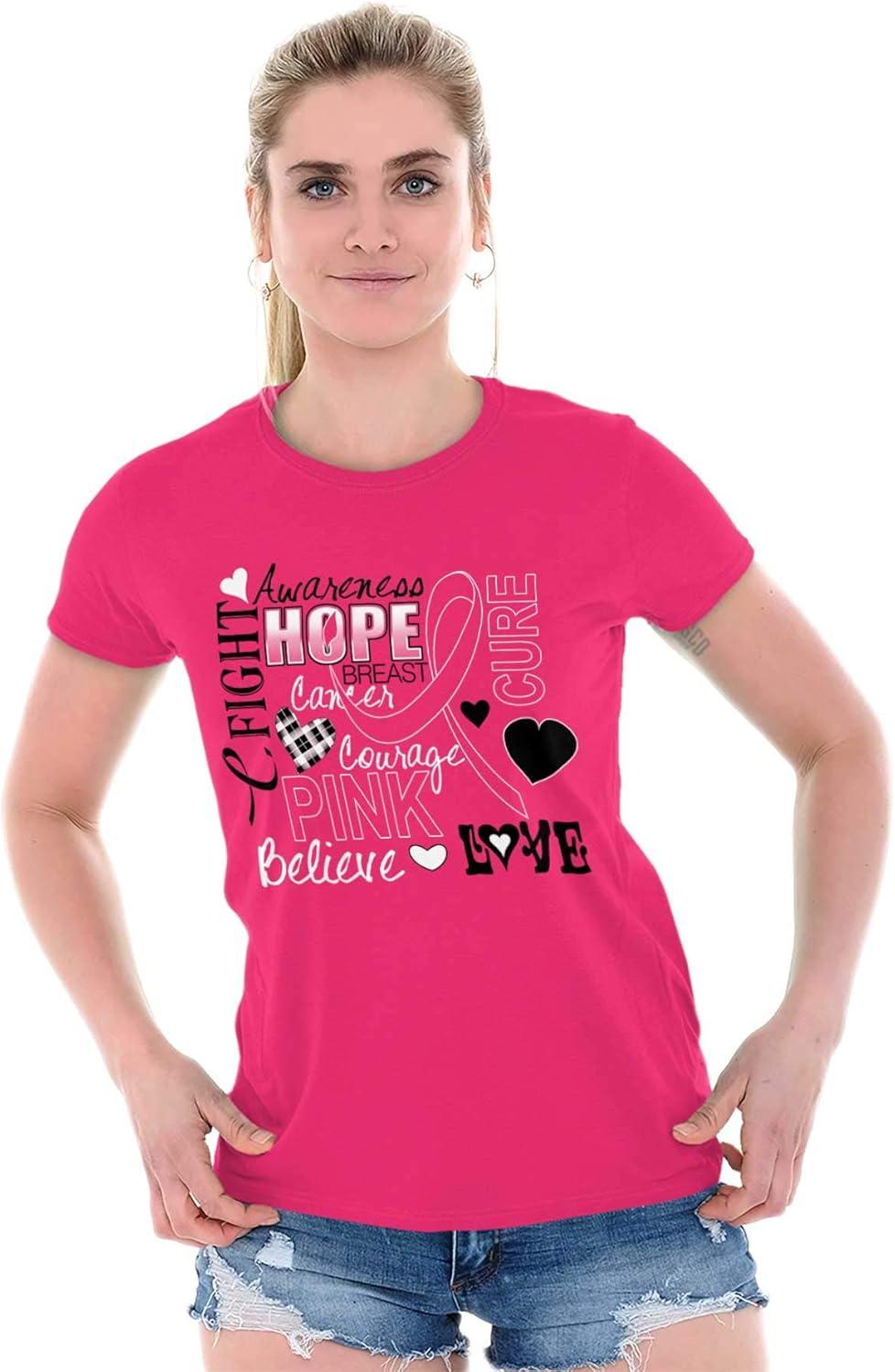 imageClassic Teaze Breast Cancer Awareness Hope Cure Womens Slim Fit Graphic TeeHeliconia