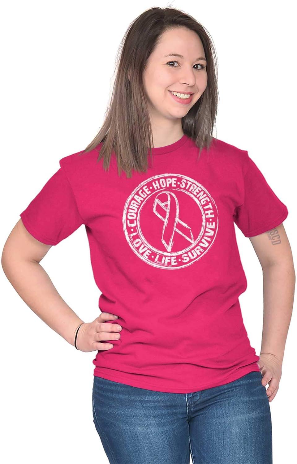 imageCourage Strength Love Life Support Womens Graphic T Shirt TeesHeliconia