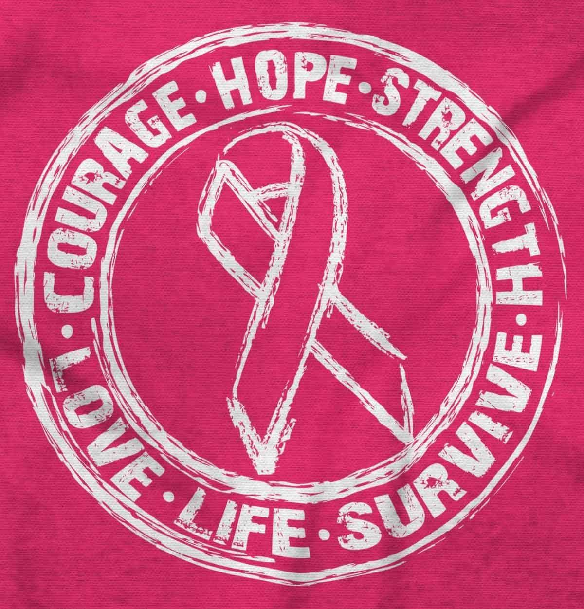 imageCourage Strength Love Life Support Womens Graphic T Shirt TeesHeliconia