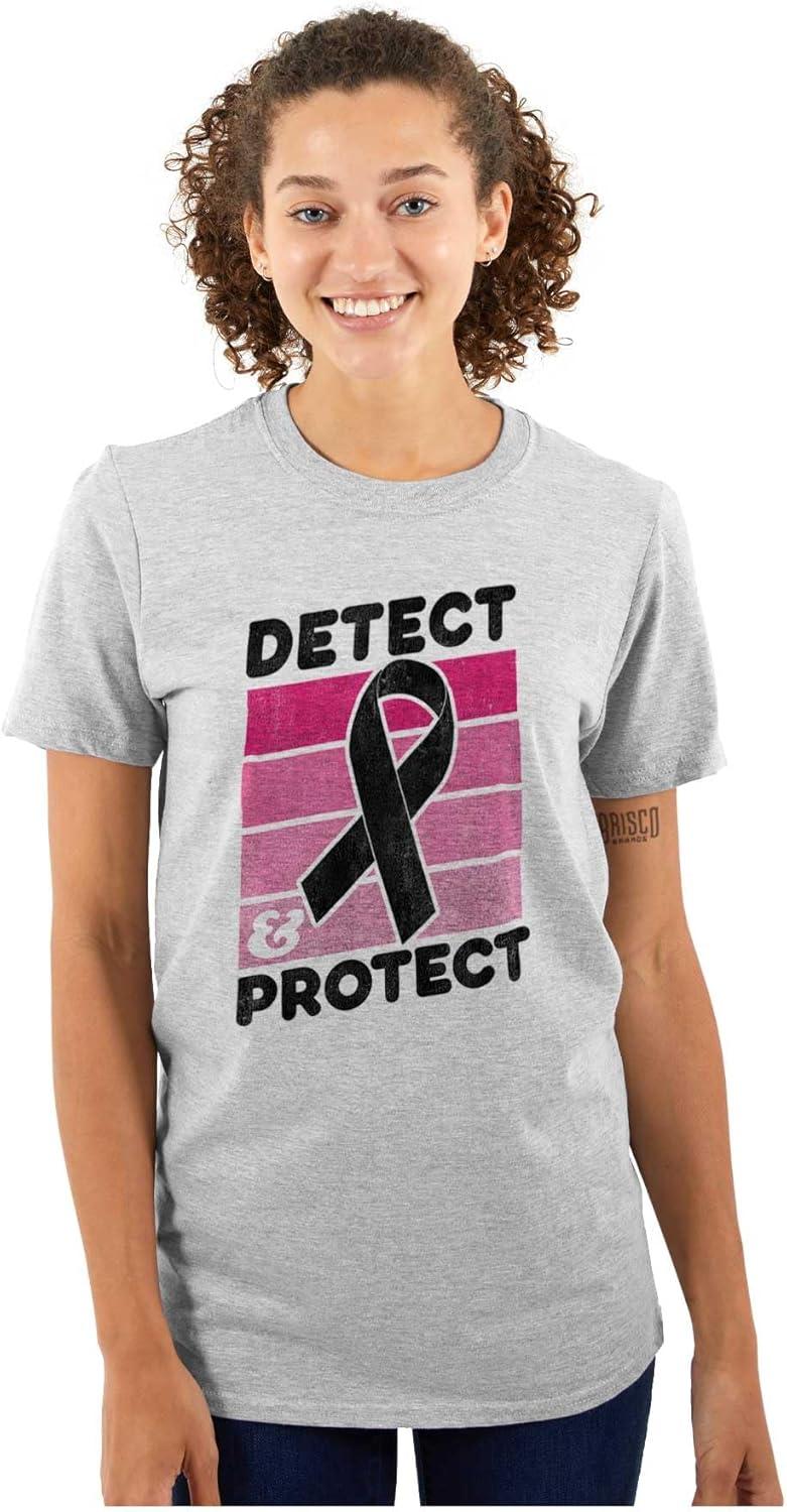 imageDetect Protect Breast Cancer Aware Womens Graphic T Shirt TeesSport Grey